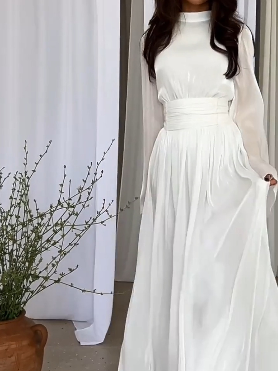 Fudus | Elegant Maxi Dress with Adjustable Tie Belt