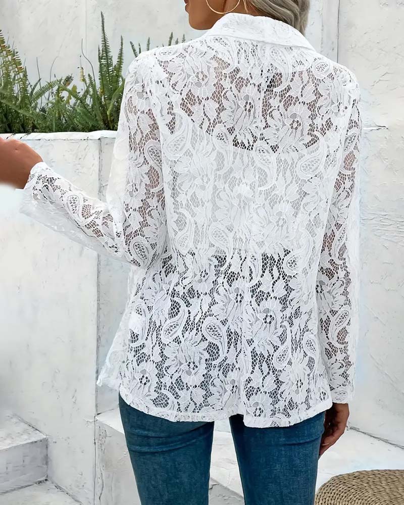 Eloise | Elegant Lace Blazer with a Stylish Lapel Collar