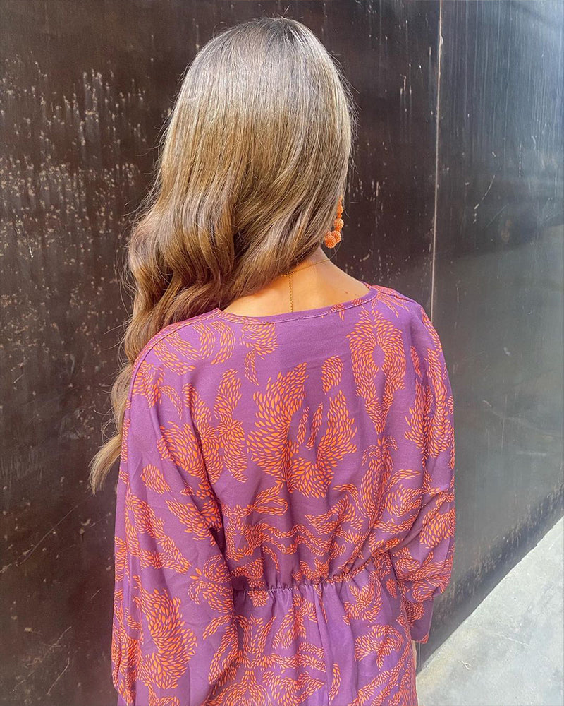 Amira | Elegant Maxi Kimono Dress with Bold Pattern