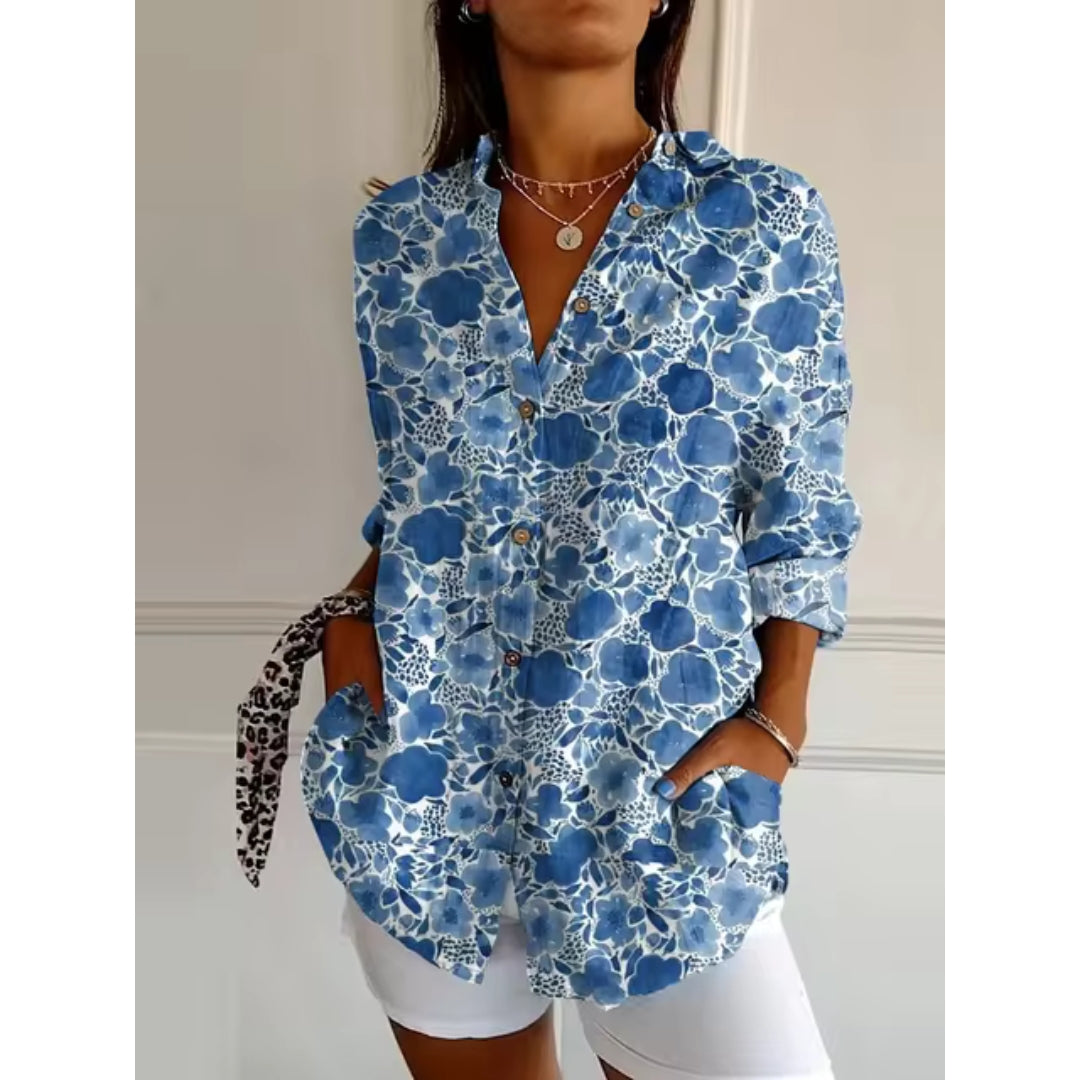 Isolde | Ladies Long Sleeve Floral Blouse, Perfect for Casual Outings