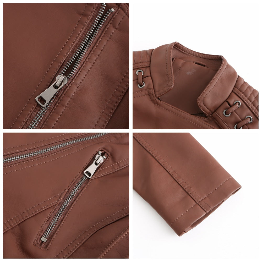 Ivy | Luxurious Lace PU Leather Jacket for Women, Perfect for Any Occasion