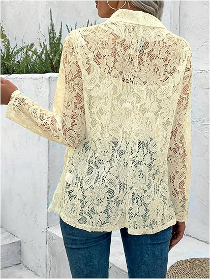 Eloise | Elegant Lace Blazer with a Stylish Lapel Collar