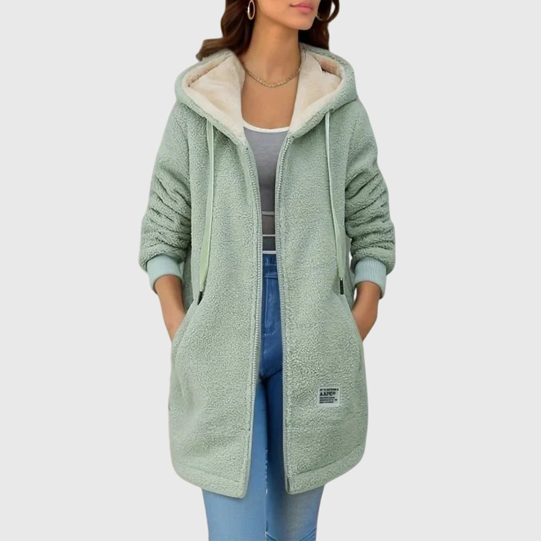 women fleece jacket in blue for casual outings 1