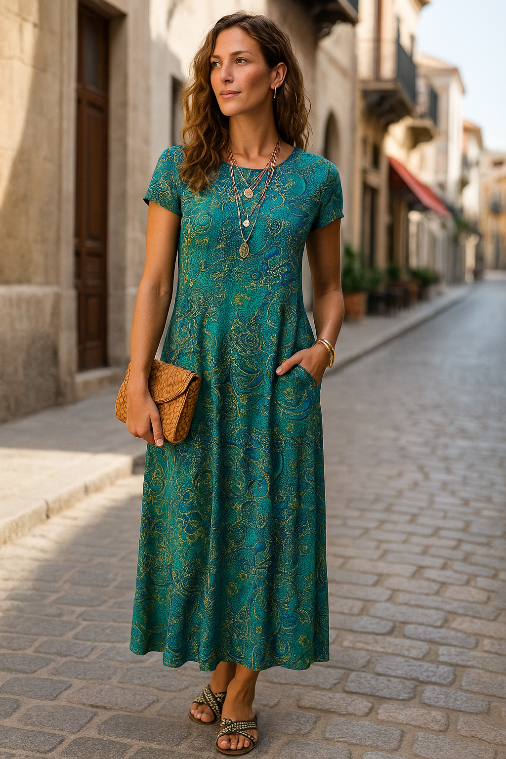 Daphne | Chic Bohemian Blue Maxi Dress for Summer Occasions