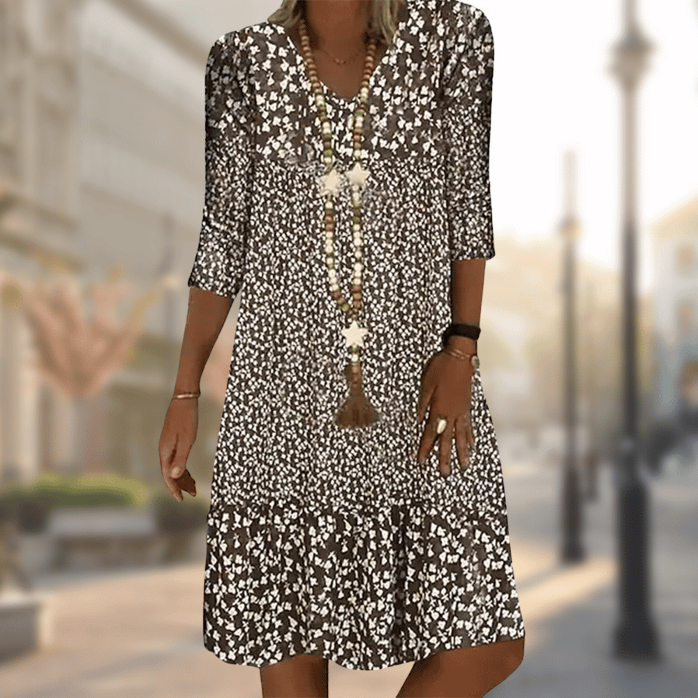 Solara | Stylish Patterned Mini Dress for All-Day Comfort