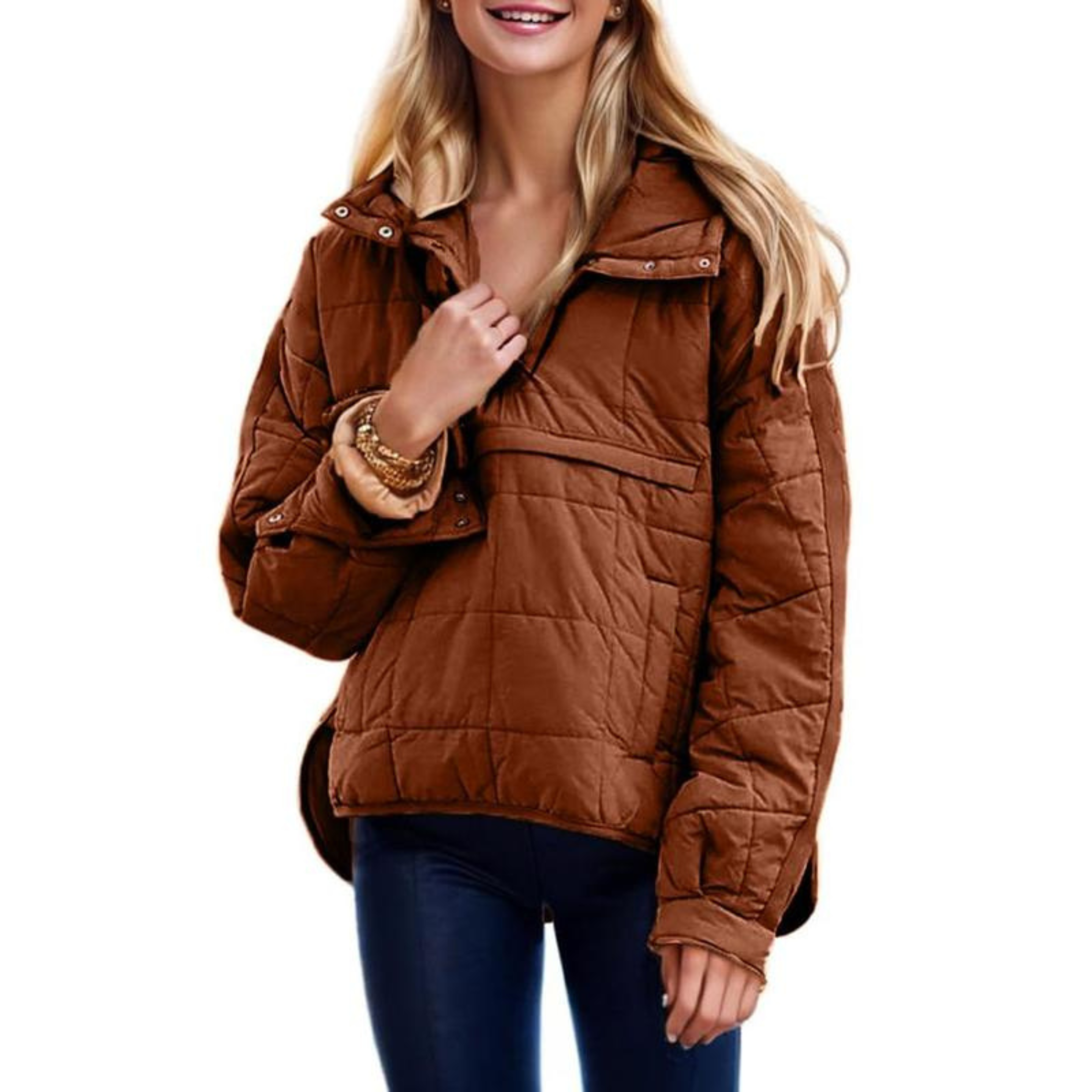 women pullover jacket in cozy fabric for casual outings 0