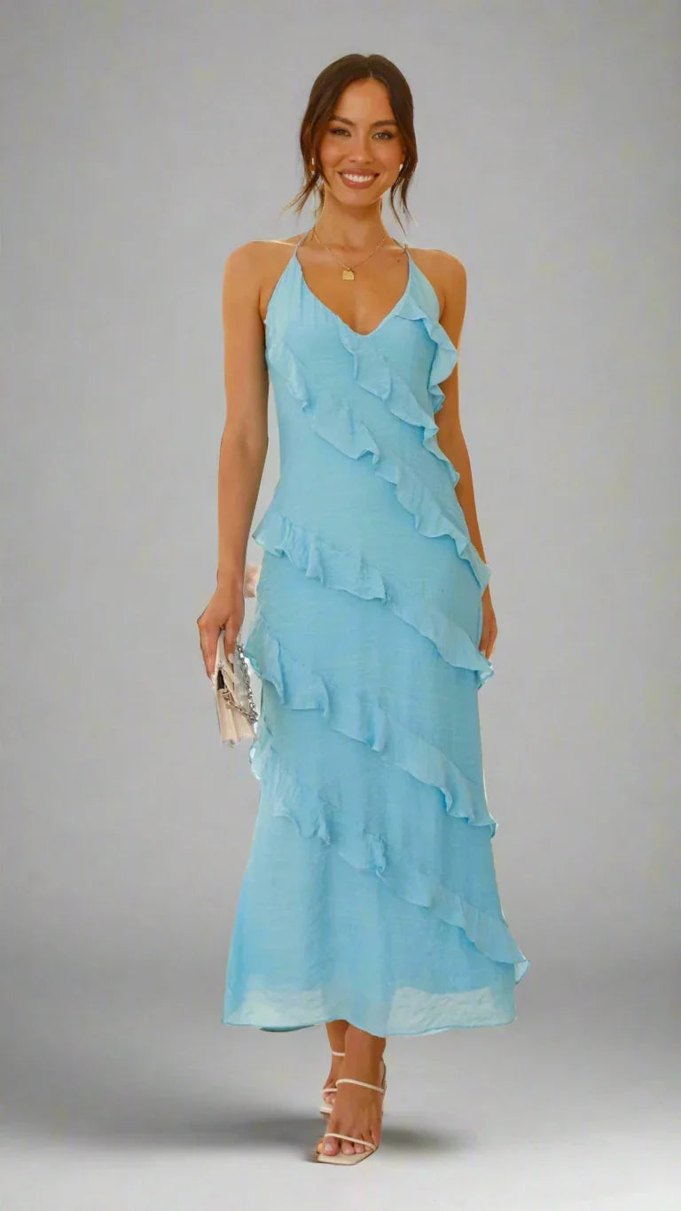 Francine | Elegant Ruffled Maxi Dress Perfect for Any Occasion