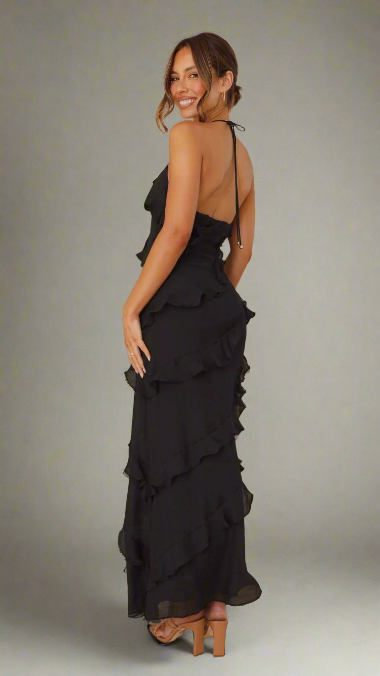 Francine | Elegant Ruffled Maxi Dress Perfect for Any Occasion