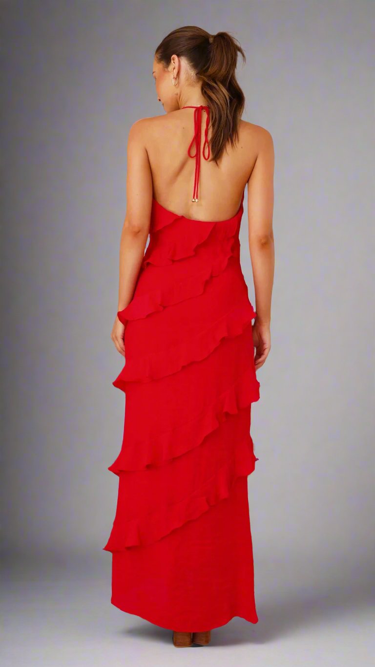 Francine | Elegant Ruffled Maxi Dress Perfect for Any Occasion
