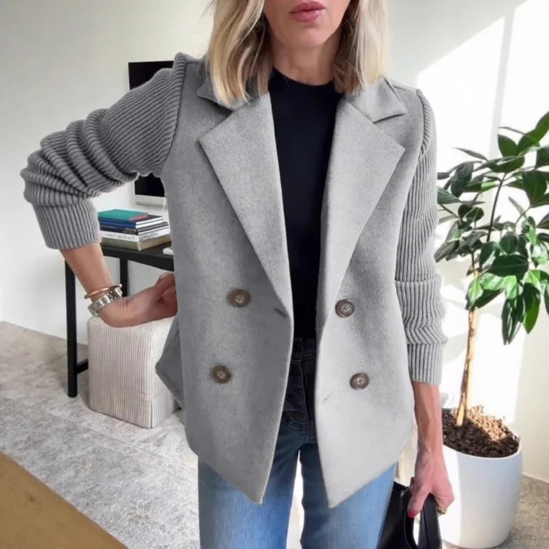 women sweater blazer in gray for casual outings 1