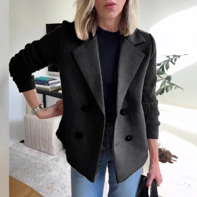 women sweater blazer in gray for casual outings 2