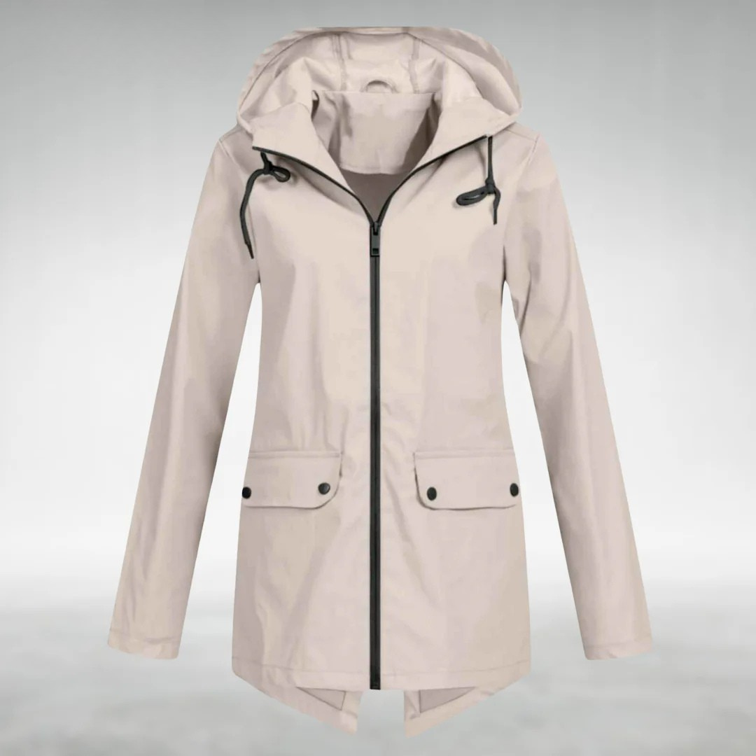 women waterproof jacket in blue for outdoor activities 1