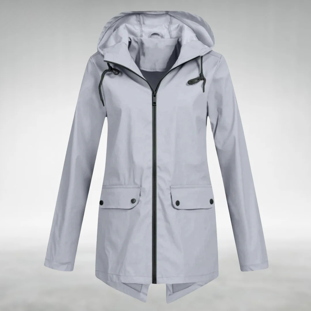 women waterproof jacket in blue for outdoor activities 3