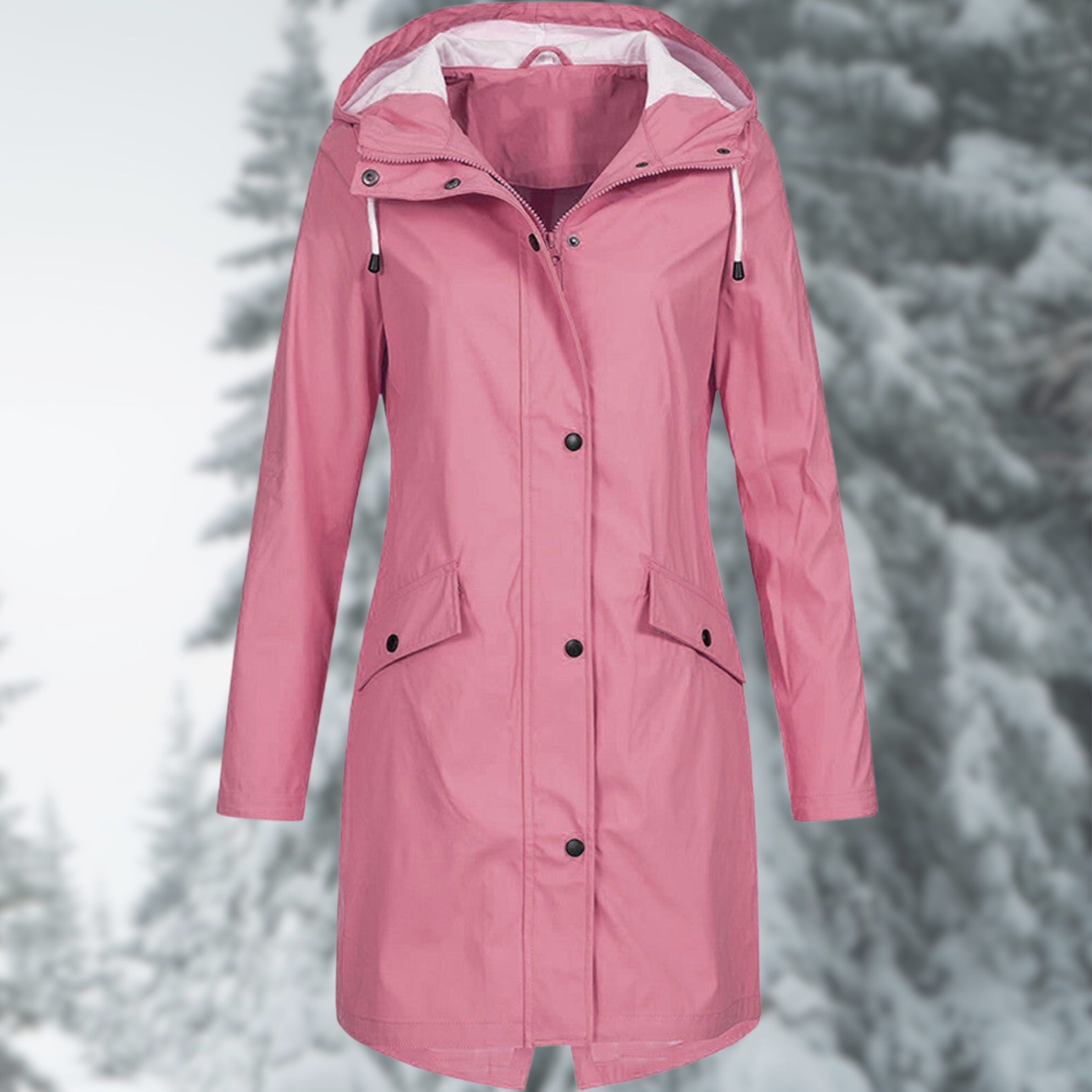 women waterproof rain jacket in blue for rainy days 4