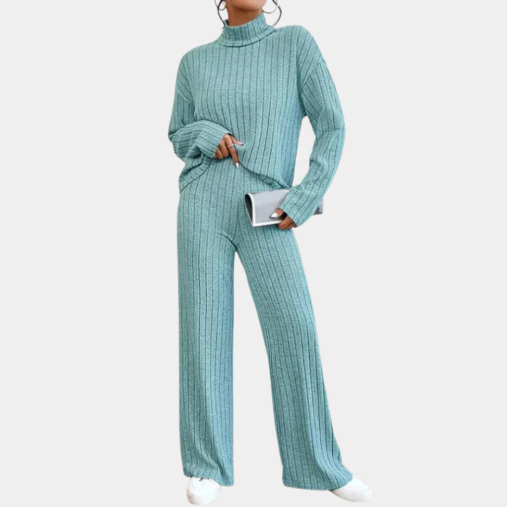 women knitted lounge set in soft fabric for casual wear 5