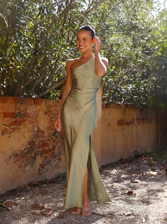 Delphine | Stunning Asymmetrical Maxi Dress with Slit Detail