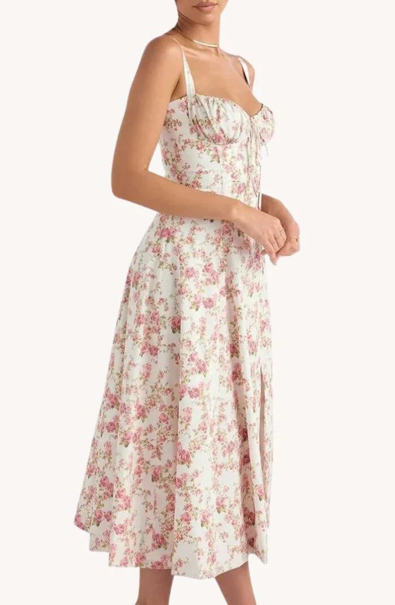 Nienke | Comfortable Fit Maxi Dress with Flower Pattern