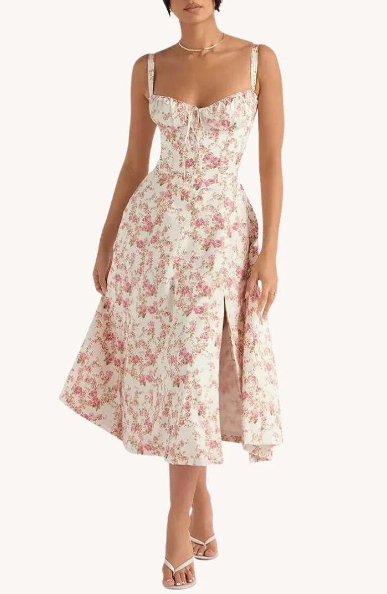 Nienke | Comfortable Fit Maxi Dress with Flower Pattern