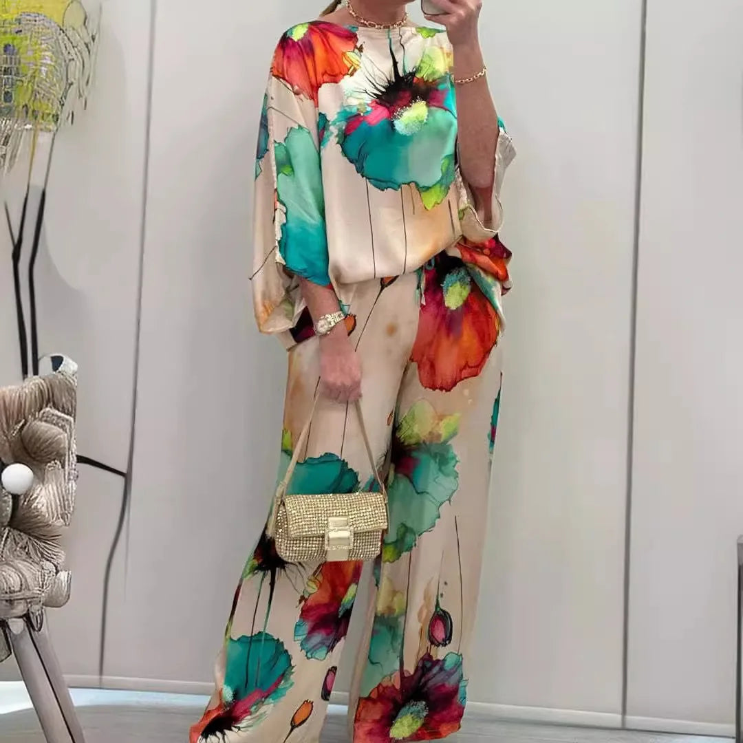 Lusi | Stylish Floral Loose 2-Piece Set for Women