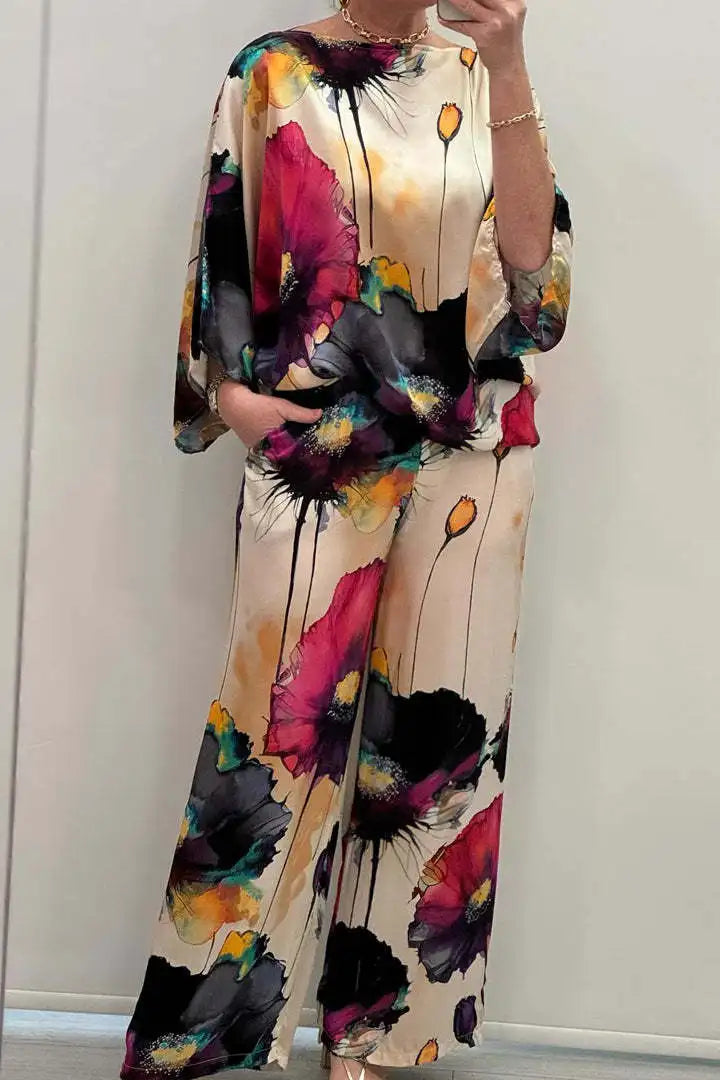 Lusi | Stylish Floral Loose 2-Piece Set for Women
