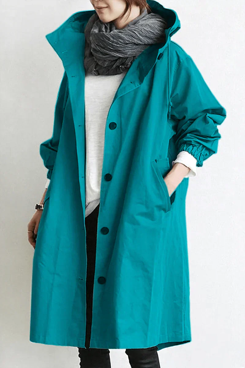 women lightweight raincoat in blue for rainy days 5