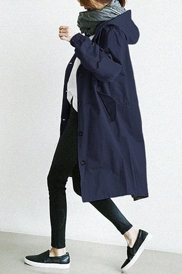women lightweight raincoat in blue for rainy days 9