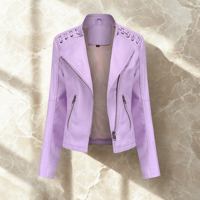 Ivy | Luxurious Lace PU Leather Jacket for Women, Perfect for Any Occasion