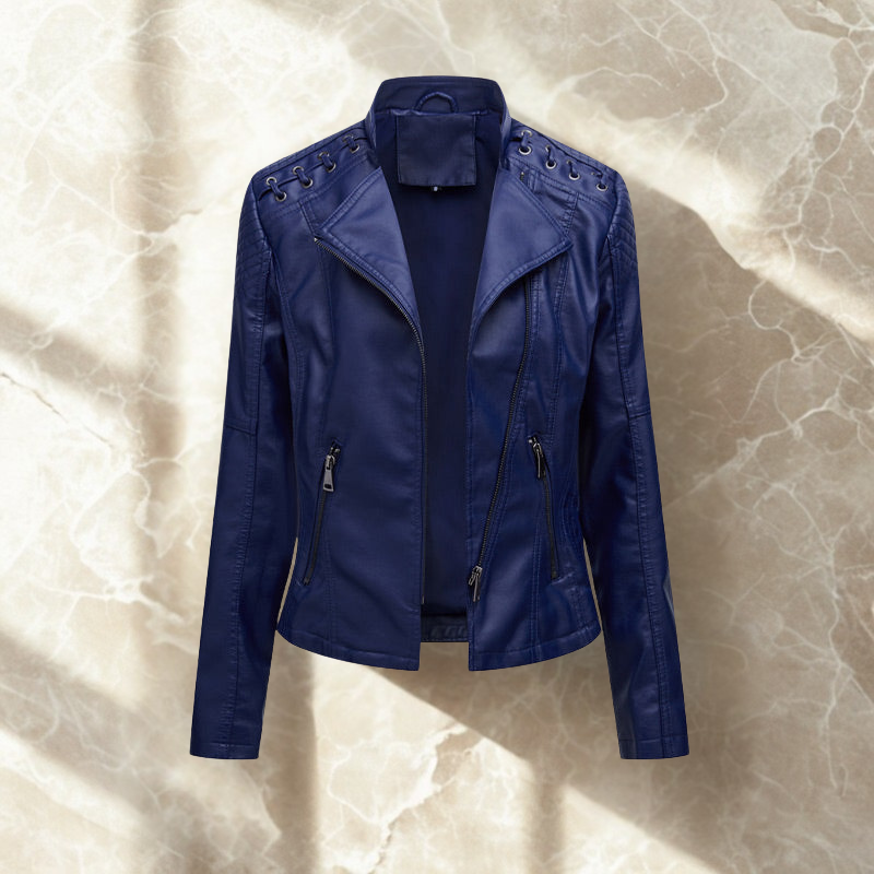 Ivy | Luxurious Lace PU Leather Jacket for Women, Perfect for Any Occasion