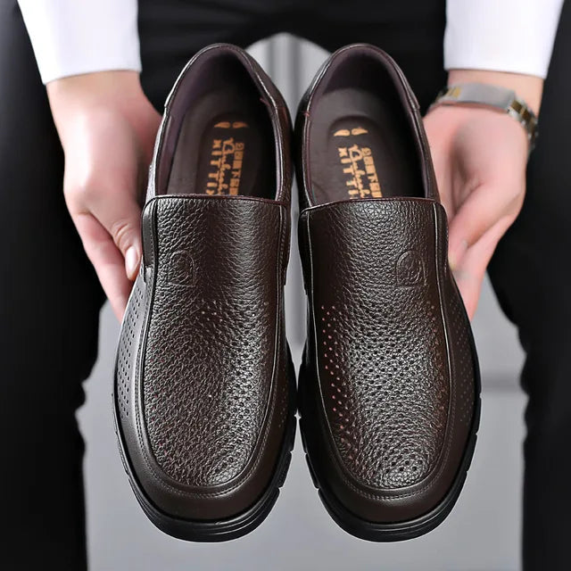 men leather loafers in brown for casual outings 4