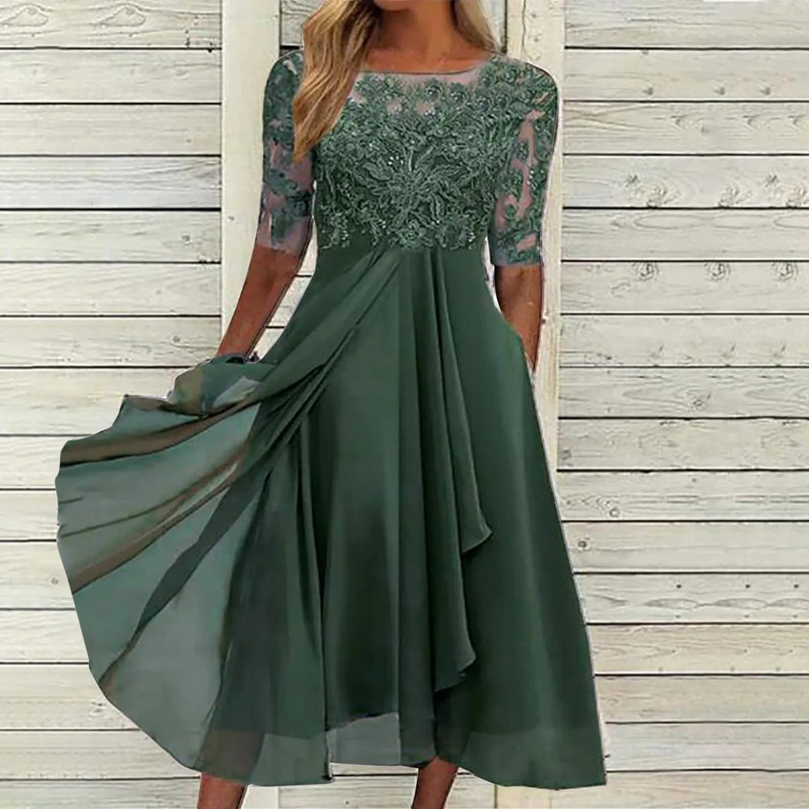 Brivona | Timeless Lace Maxi Dress for Effortless Elegance