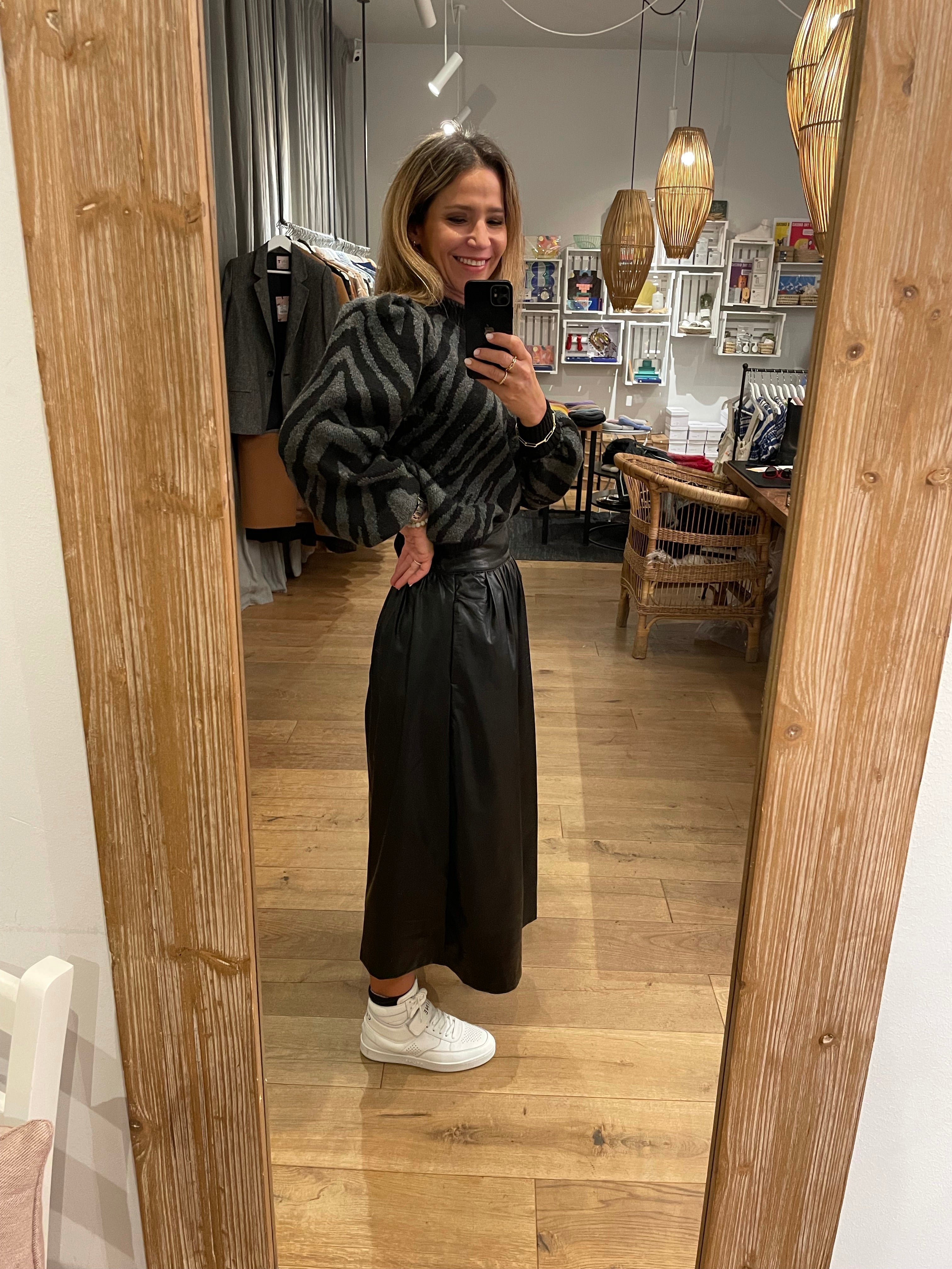 Brooklyn | Versatile Black Leather Maxi Long Skirt