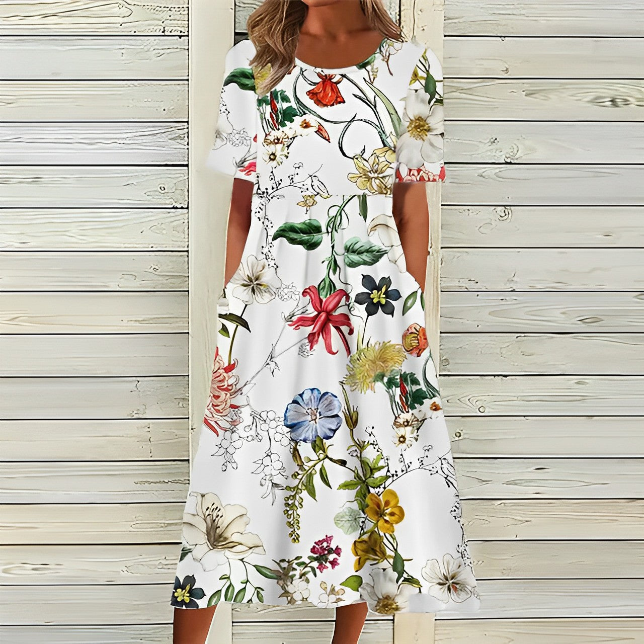 Mila | Lightweight Summer Floral Midi Dress