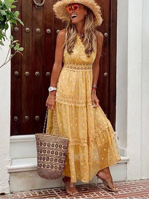 Lola | Elegant Boho Lace Maxi Dress Perfect for Summer