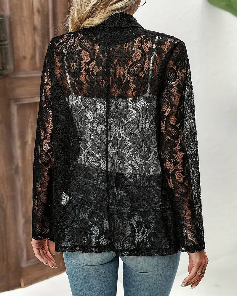 Eloise | Elegant Lace Blazer with a Stylish Lapel Collar