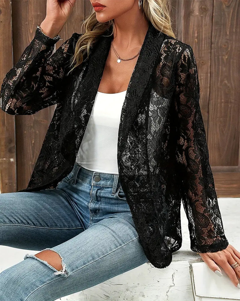Eloise | Elegant Lace Blazer with a Stylish Lapel Collar
