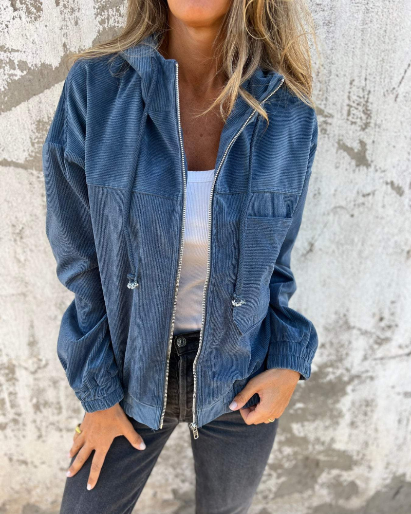 Georgia | Stylish Corduroy Jacket for Women with a Cozy Hood
