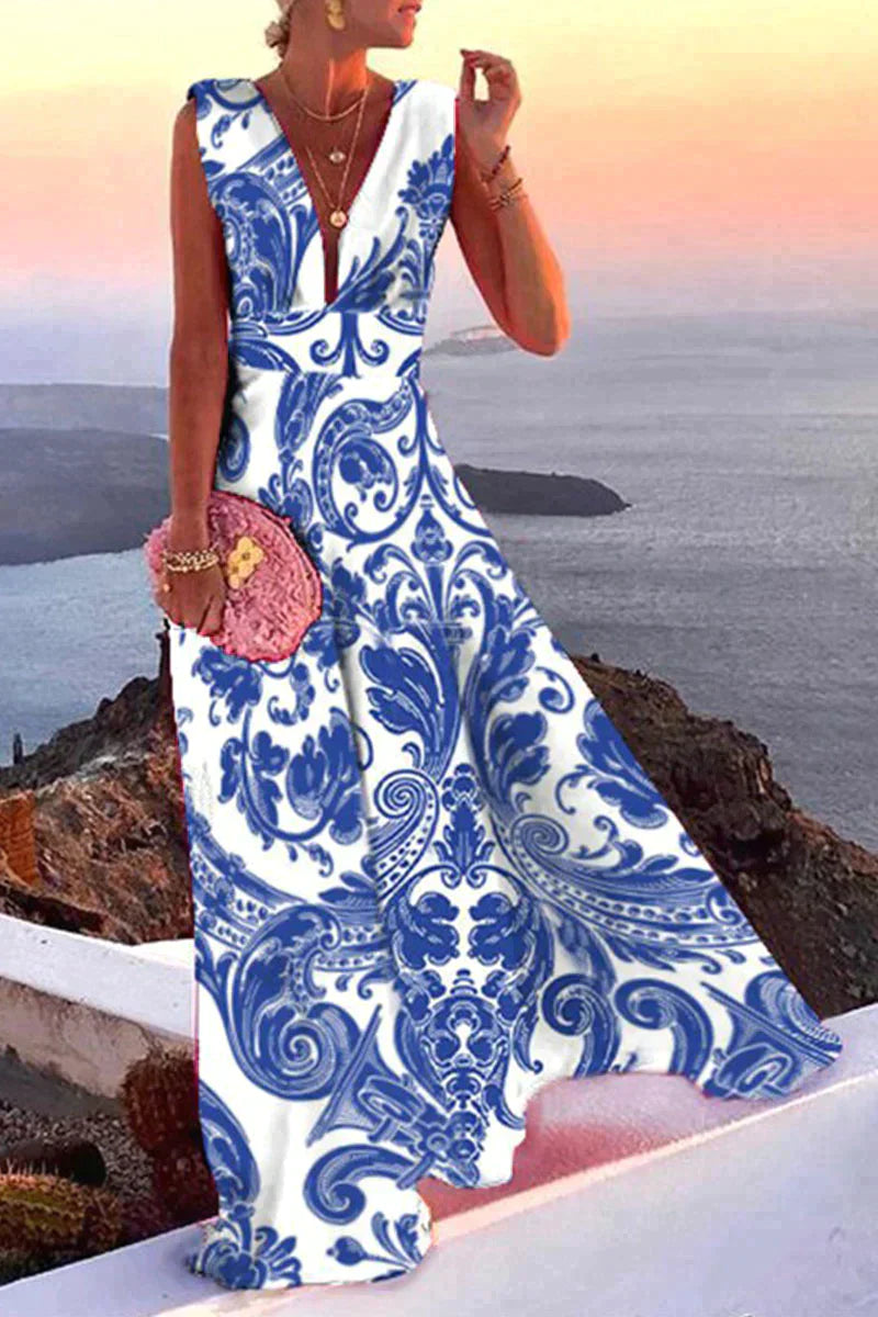 Sienna | Elegant Maxi Dress with Flattering Deep V-Neck