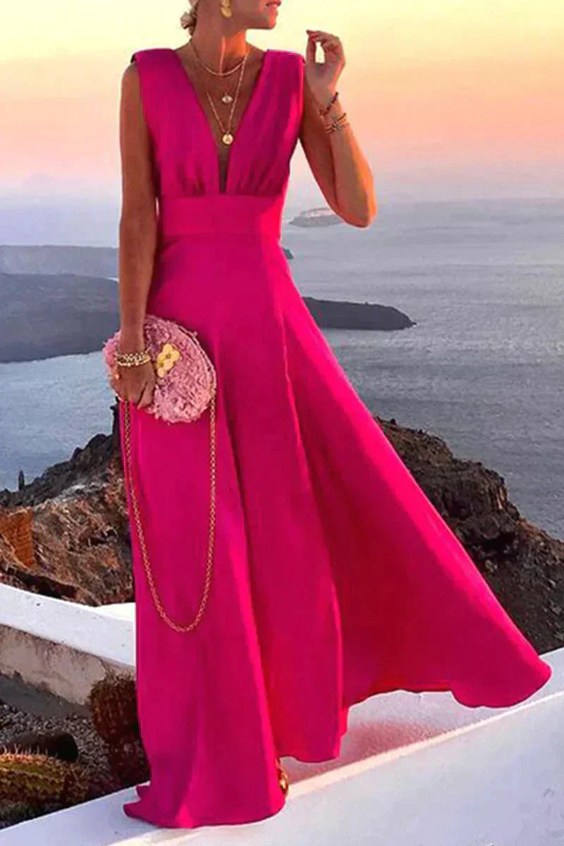 Sienna | Elegant Maxi Dress with Flattering Deep V-Neck