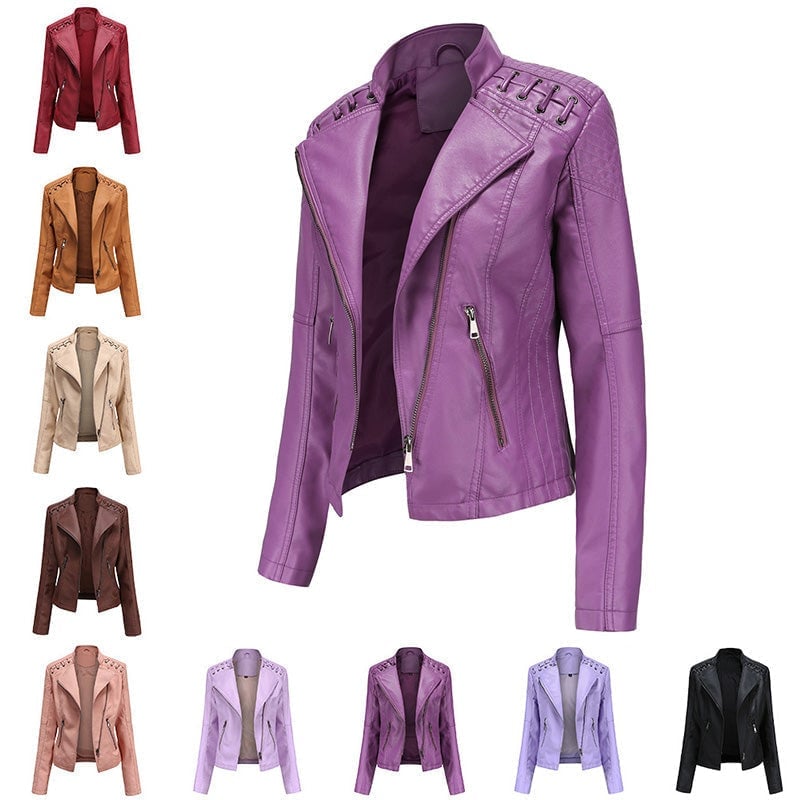Ivy | Luxurious Lace PU Leather Jacket for Women, Perfect for Any Occasion