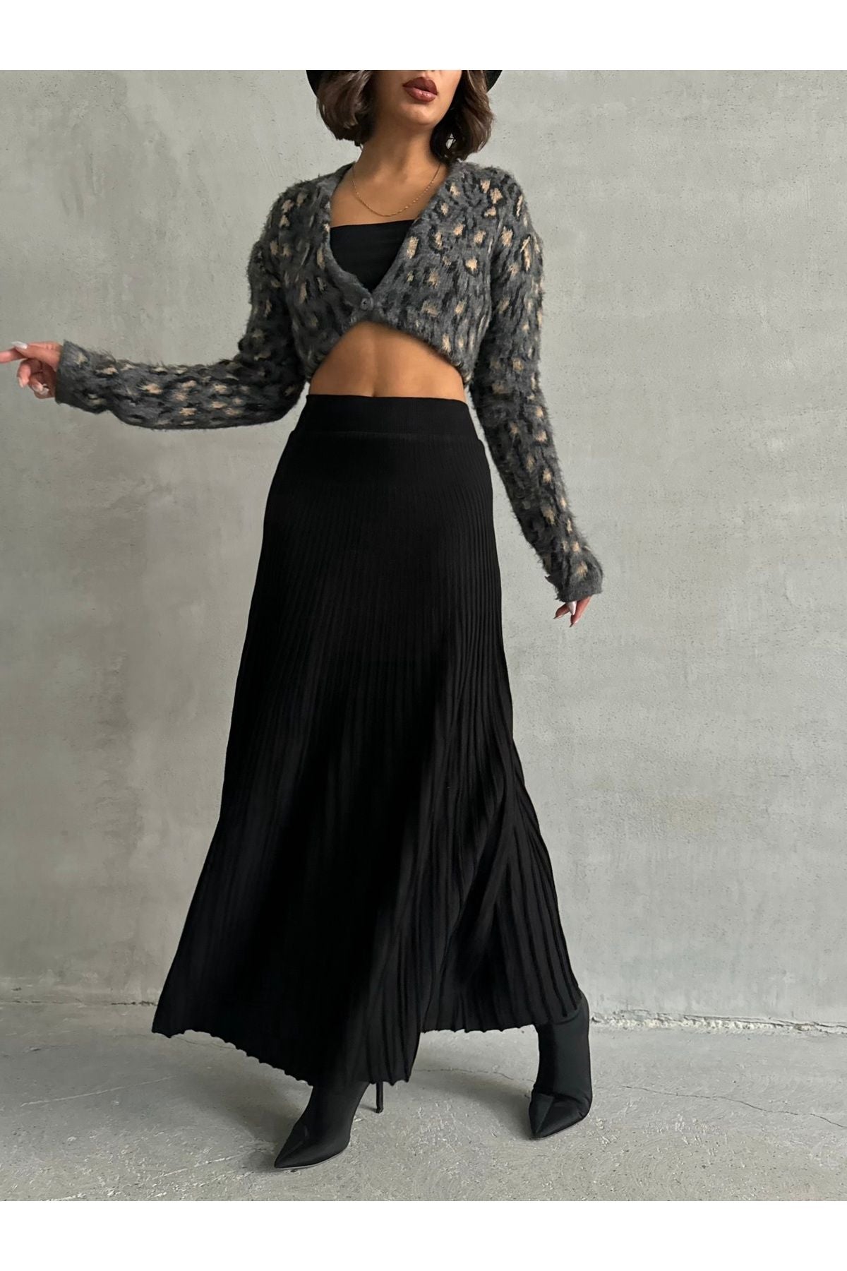 Palazzo Black Pants for Women with Glitter Detail