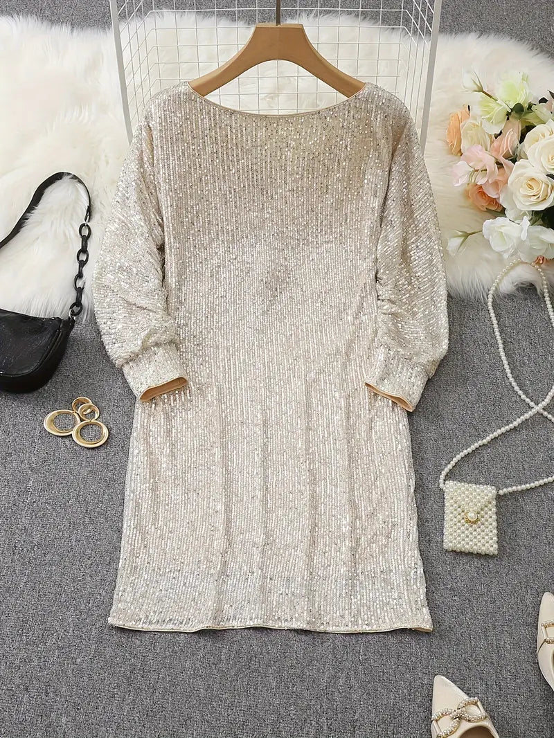 Beatrice | Elegant Eye Catching Shiny One-Shoulder Mini Dress