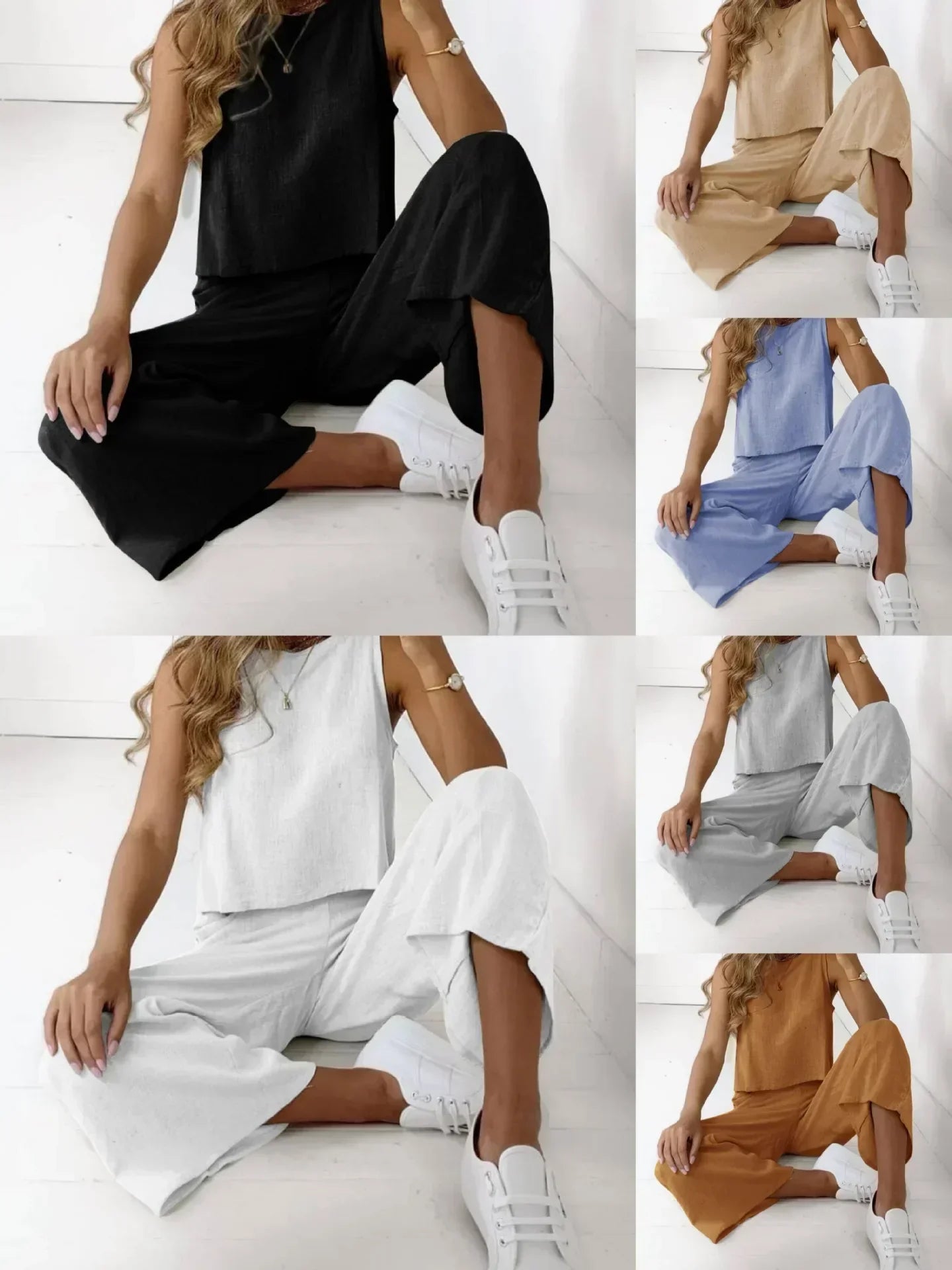 Elina | Sleeveless Two-Piece Women's Set for Effortless Elegance
