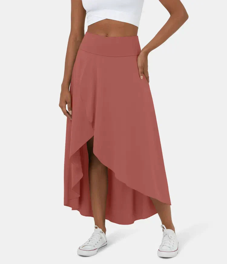 Kennedy | Versatile Ruffled Midi Slit Skirt