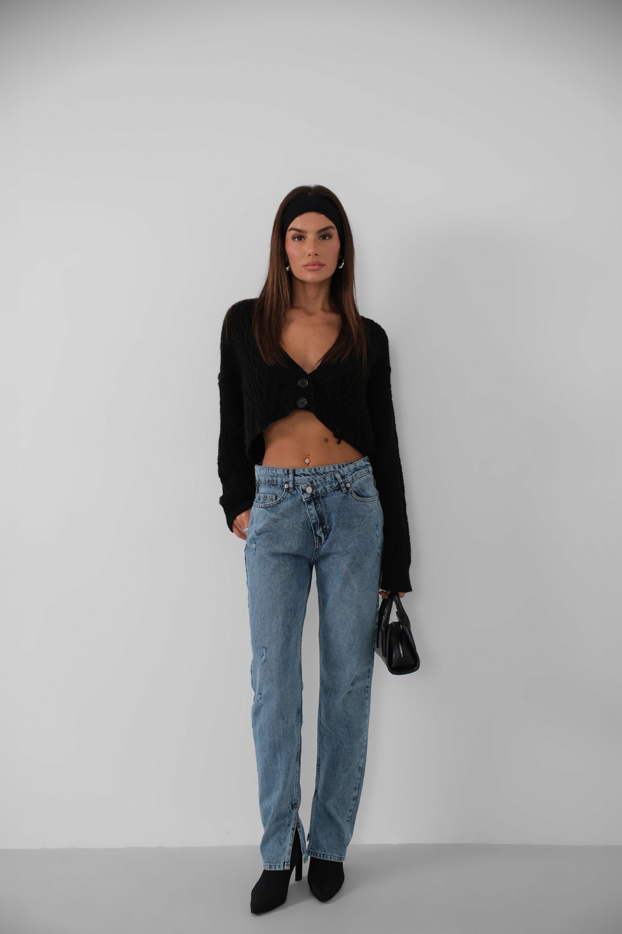 Ripped Asymmetrical Laser Jeans