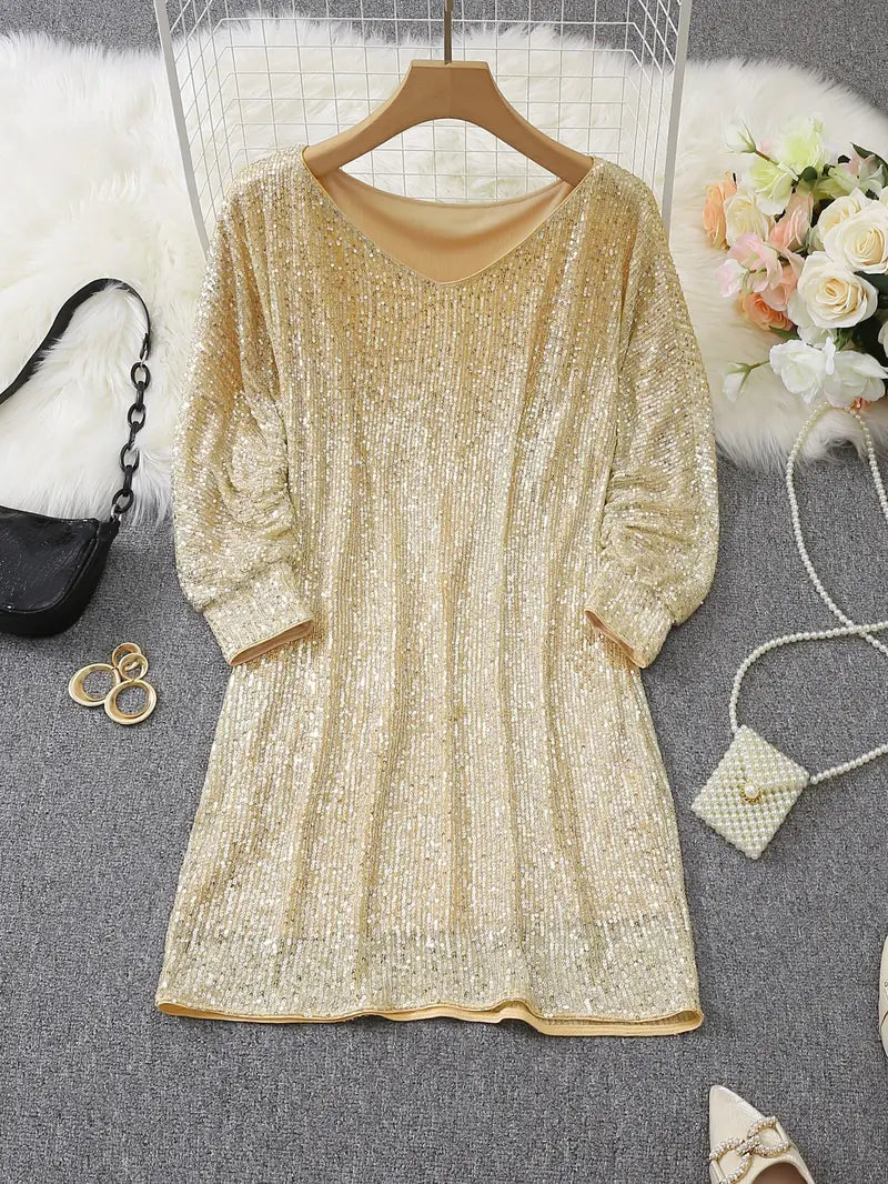 Beatrice | Elegant Eye Catching Shiny One-Shoulder Mini Dress