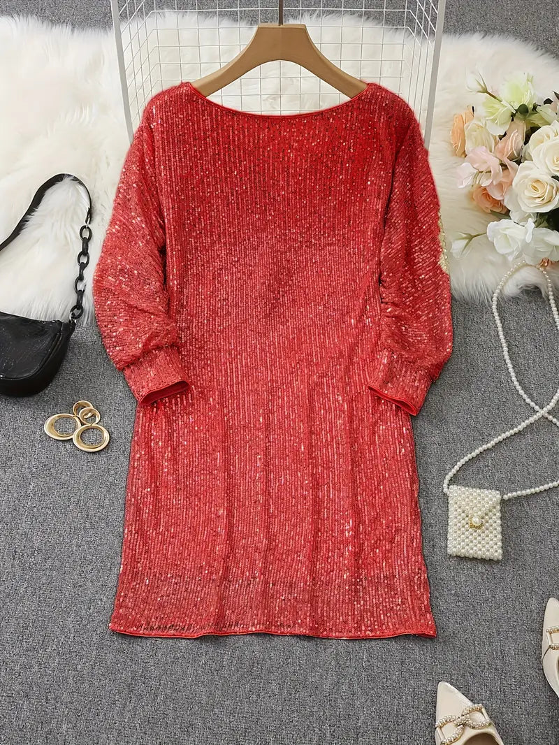 Beatrice | Elegant Eye Catching Shiny One-Shoulder Mini Dress