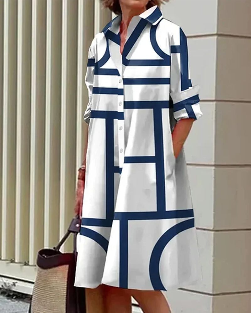 Thalia | Stylish Button-Front Midi Dress with Pockets