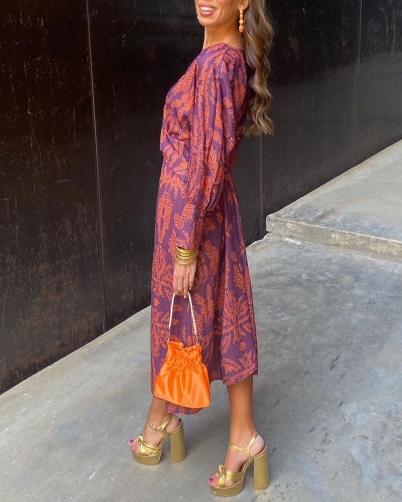 Amira | Elegant Maxi Kimono Dress with Bold Pattern