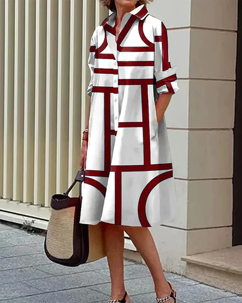 Thalia | Stylish Button-Front Midi Dress with Pockets
