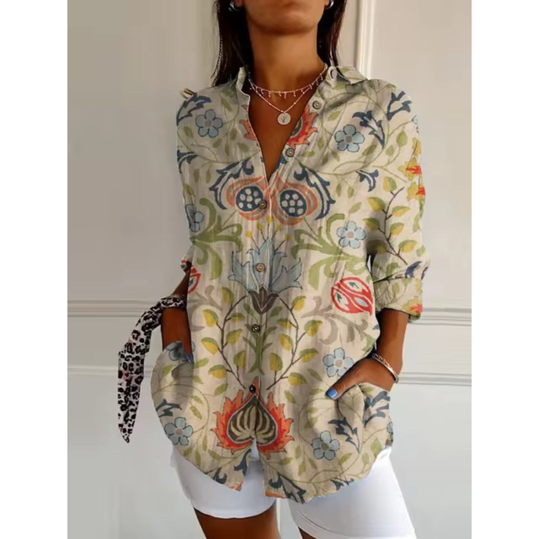 Isolde | Ladies Long Sleeve Floral Blouse, Perfect for Casual Outings